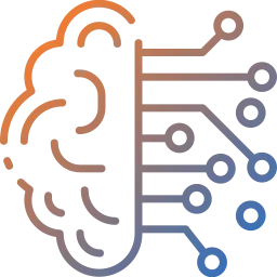 Symbolisches Icon für künstliche Intelligenz mit Fokus auf innovative Funktionen zur Optimierung von Strategien und Datensicherheit