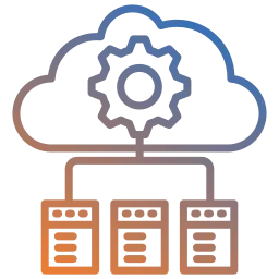 Symbol für Infrastructure as a Service mit Fokus auf skalierbare Server-, Speicher- und Netzwerkressourcen aus der Cloud