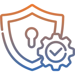 Icon mit Schild, Schlüsselloch und Wartungssymbol als Darstellung maßgeschneiderter Sicherheitslösungen auf Basis des BSI CyberRisikoChecks für individuelle IT-Risikoanalysen