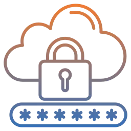 Symbol für Private Cloud mit Schloss und Passwortleiste zur Darstellung von exklusiver Datensicherheit und individueller IT-Infrastruktur