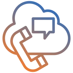 VoIP Icon für moderne Telefonie-Lösungen Symbolisches VoIP Icon mit Telefonhörer und Netzwerkverbindung, steht für internetbasierte Kommunikation und cloudbasierte Telefonie-Lösungen