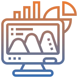 Microsoft 365 Suite – integrierte Tools für Produktivität und Zusammenarbeit Icon mit Diagrammen und Monitor zur Darstellung der umfassenden Microsoft 365 Suite für Kommunikation und Teamarbeit