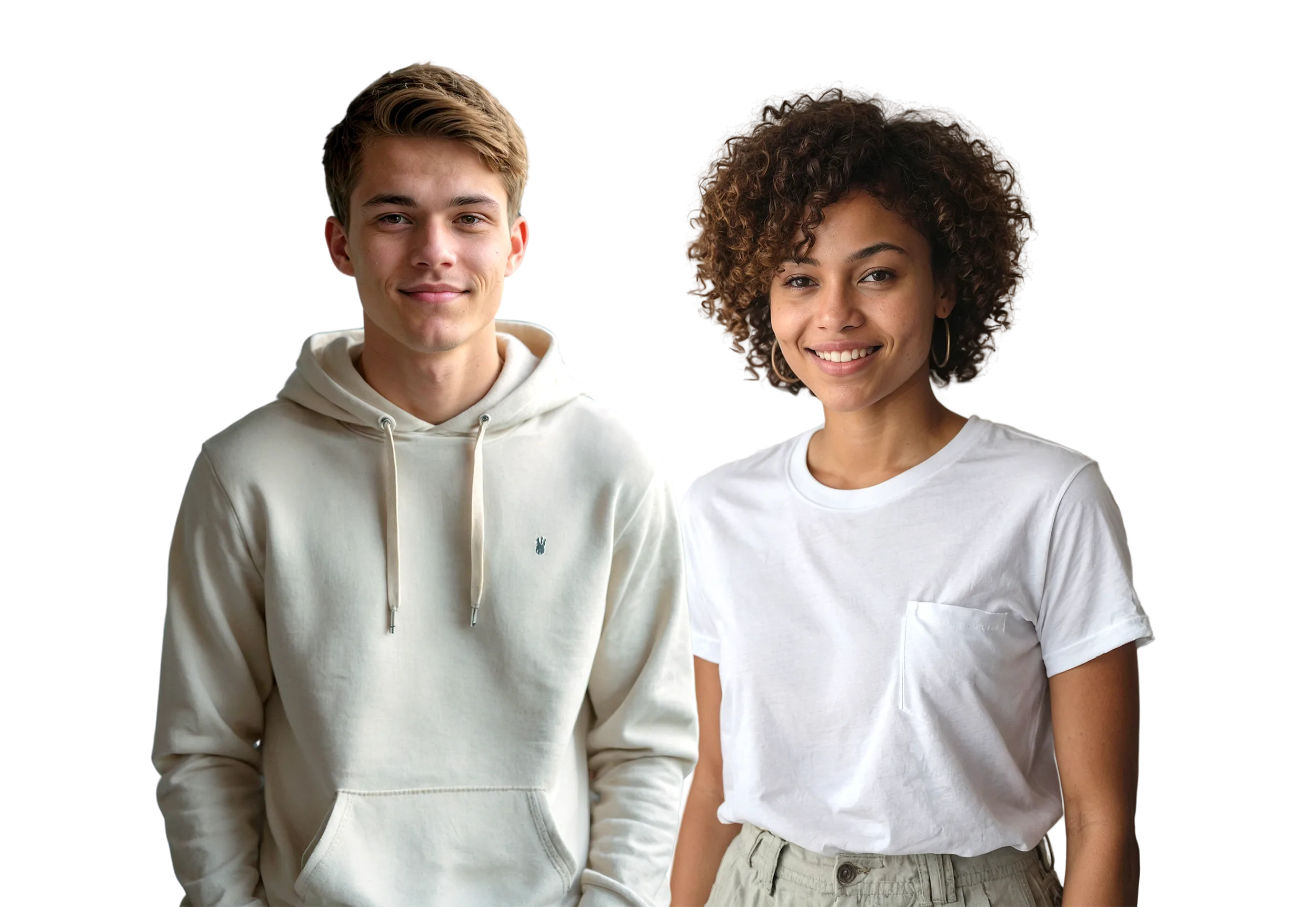 Zwei junge Mitarbeitende verkörpern moderne IT-Kultur und den Teamgeist bei pace-IT