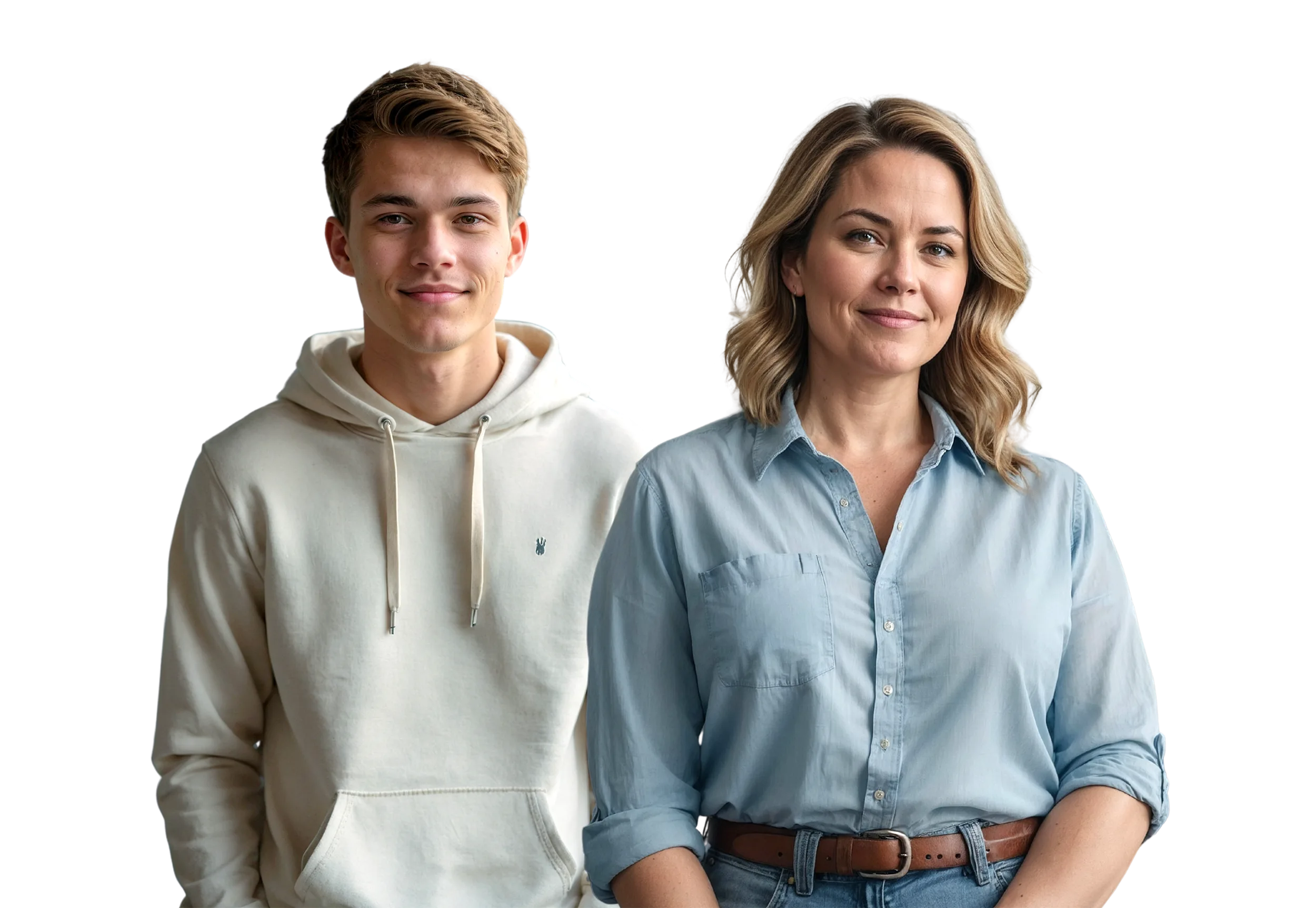 Zwei Mitarbeitende unterschiedlicher Erfahrungsstufen repräsentieren Teamvielfalt und Entwicklungschancen